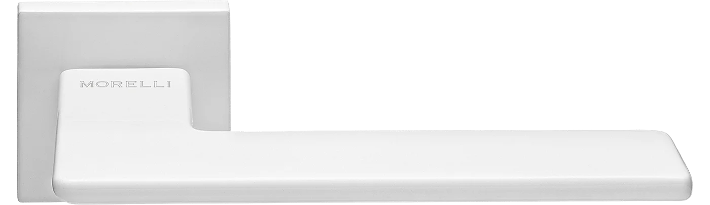 PLATEAU, ручка дверная на квадратной накладке MH-51-S6 W, цвет - белый фото купить Сочи