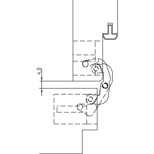 HH-19 B, скрытая петля, цвет - черный фото дверная фурнитура Сочи