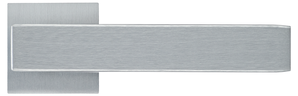 LOT ручка дверная  на квадратной розетке 6 мм, MH-56-S6 SSC, цвет - супер матовый хром фото купить в Сочи