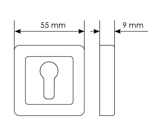 Накладка MH-KH-S55 GR/PC на ключевой цилиндр, цвет графит/хром фото купить в Сочи