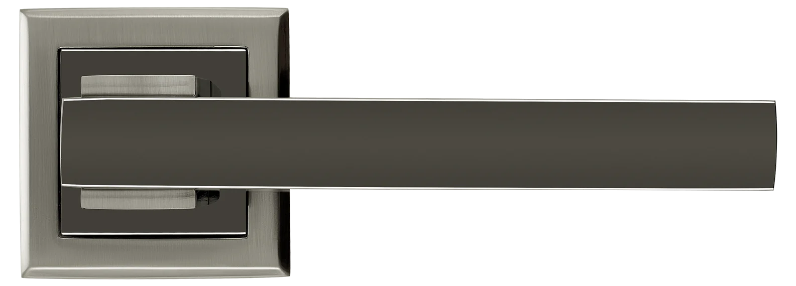 PIQUADRO, ручка дверная MH-37 SN/BN-S, на квадратной накладке, цвет - бел. никель/черн. никель фото купить в Сочи