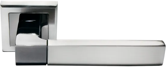 FUKOKU, ручка дверная MH-28 SN/BN-S, на квадратной накладке, цвет - бел. никель/черн. никель фото купить Сочи