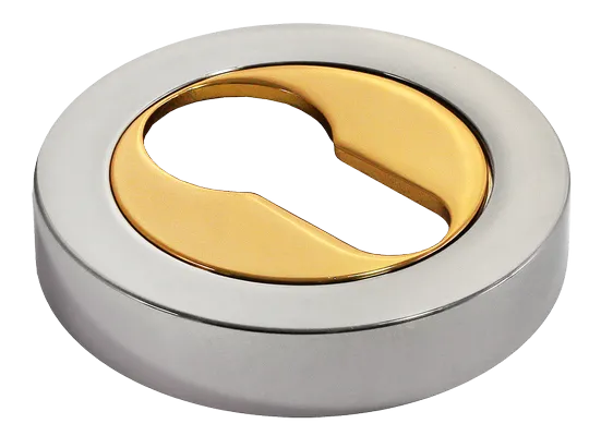 LUX-KH-R2 COT, накладка на евроцилиндр, цвет - глянцевый хром/золото фото купить Сочи