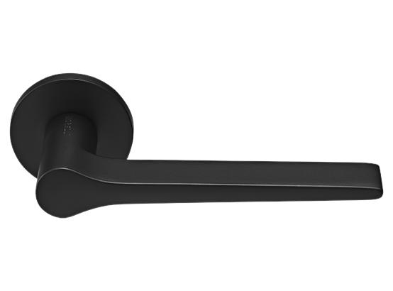 LAND ручка дверная  на круглой розетке 6 мм, MH-60-R6 BL, цвет - чёрный фото купить Сочи