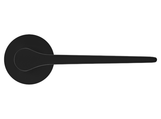 LAND ручка дверная  на круглой розетке 6 мм, MH-60-R6 BL, цвет - чёрный фото купить в Сочи