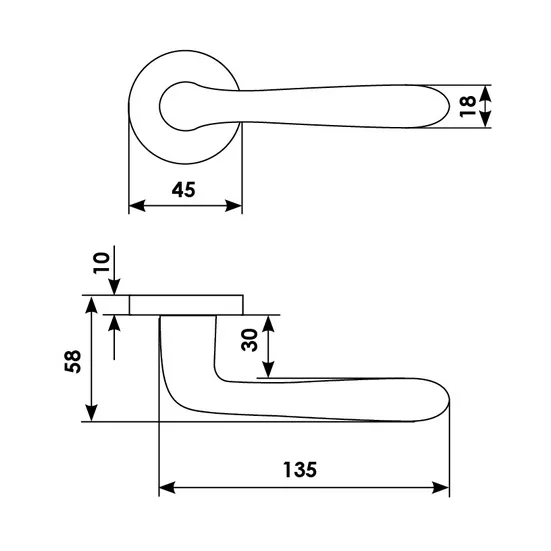 RUBINO R3-E OBR, ручка дверная, цвет - кофе фото купить в Сочи